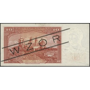 10 złotych, 15.08.1939; seria A, numeracja 012345, czar...