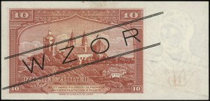 10 złotych, 15.08.1939; seria A, numeracja 012345, czar...