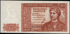 10 zlatých, 15.08.1939; série E, číslování 172079; Luco...