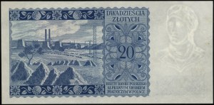 20 złotych, 15.08.1939; seria A, numeracja 000000, papi...