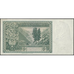 50 zlotys, 15.08.1939 ; série A, numérotation 000000, no...