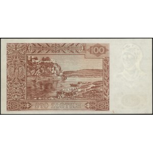 100 złotych, 15.08.1939; seria H, numeracja 000000, na ...