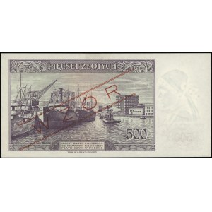 500 złotych, 15.08.1939; seria A, numeracja 012345, cze...