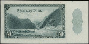50 złotych, 20.08.1939; seria H, numeracja 485427; Luco...