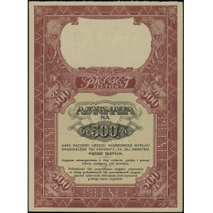 Assegnazione per 500 zloty, senza data (1939); serie A, nume...