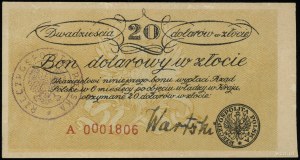 A voucher for $20 in gold from the Government Delegation to Poland for...