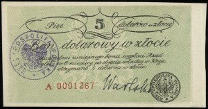Voucher for $5 in gold of the Government Delegation to the Country for ...