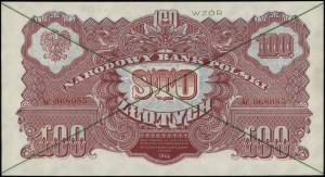 100 złotych, 1944; w klauzuli OBOWIĄZKOWYM, seria AC, n...