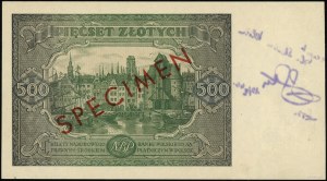 500 zloty, 15.01.1946; series A, numbering 0000000; cz...