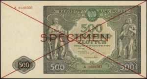 500 zloty; 15.01.1946; series A, numbering 8900000 / 1....