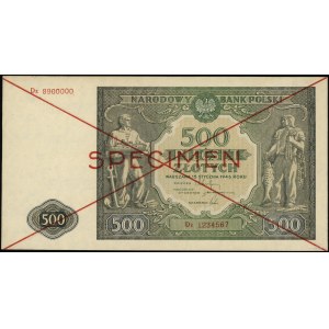 500 zloty, 15.01.1946; replacement series OJ, numbering ...