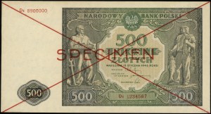 500 or, 15.01.1946 ; série de remplacement Dz, numérotation ...