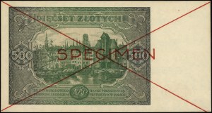 500 zloty, 15.01.1946; replacement series OJ, numbering ...