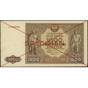 1,000 zloty, 15.01.1946; B series, numbering 8900000 /...