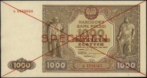 1000 zlatých, 15.01.1946; série B, číslování 8900000 /...