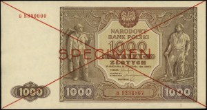 1.000 złotych, 15.01.1946; seria B, numeracja 8900000 /...