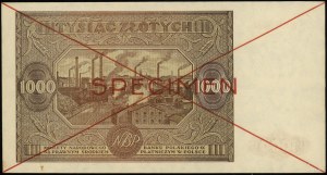 1,000 zloty, 15.01.1946; B series, numbering 8900000 /...