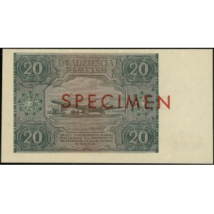 20 złotych, 15.05.1946; seria B, numeracja 0000000, poz...