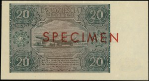 20 zloty, 15.05.1946; B series, numbering 0000000, pos...