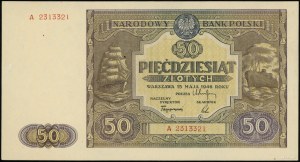 50 zlatých, 15.05.1946; série A, číslování 231332; Luco...