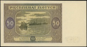50 złotych, 15.05.1946; seria A, numeracja 231332; Luco...