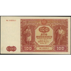 100 zloty, 15.05.1946 ; série de remplacement Mz, numérotation ...