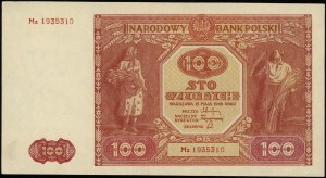 100 zloty, 15.05.1946; serie sostitutiva Mz, numerazione ...