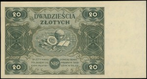 20 złotych, 15.07.1947; seria A, numeracja 0000000; Luc...