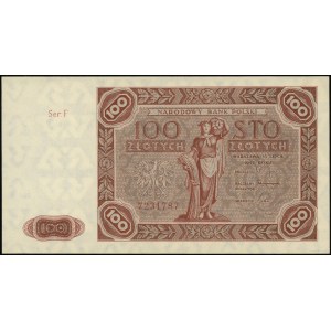 100 złotych, 15.07.1947; seria F, numeracja 7231787; Lu...