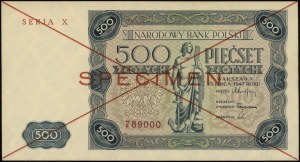 500 zlatých, 15.07.1947; série X, číslo 789000, šek...