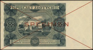 500 zlatých, 15.07.1947; séria X, číslo 789000, šek...