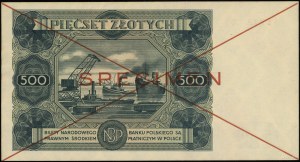 500 złotych, 15.07.1947; seria X, numeracja 789000, cze...