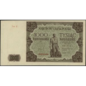 1.000 oro, 15.07.1947; serie A, numerazione 0000000; ...