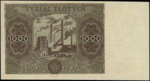1,000 zloty, 15.07.1947; series A, numbering 0000000; ...