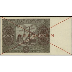 1,000 zloty, 15.07.1947; series A, numbering 1234567, ...