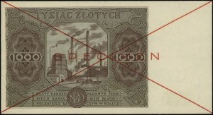 1,000 zloty, 15.07.1947; series A, numbering 1234567, ...