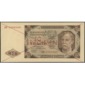 10 złotych, 1.07.1948; seria AD, numeracja 8900000 / 12...