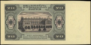 20 złotych, 1.07.1948; seria CD, numeracja 0000000, pró...