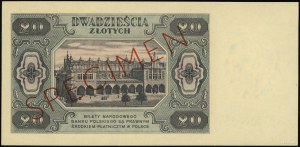 20 zloty, 1.07.1948; OO series, numbering 0000000, added....