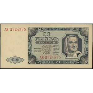 20 oro, 1.07.1948; serie AR, numerazione 2324535; Luc...