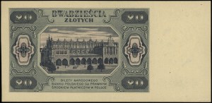 20 złotych, 1.07.1948; seria AR, numeracja 2324535; Luc...