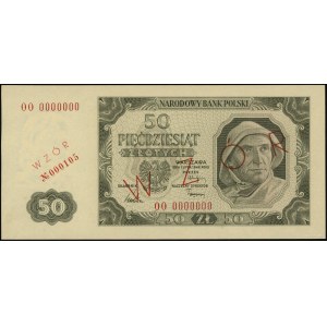 50 złotych, 1.07.1948; seria OO, numeracja 0000000, dod...