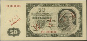 50 zlotých, 1.07.1948; séria OO, číslovanie 0000000, pridať...