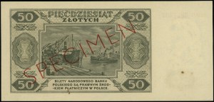 50 złotych, 1.07.1948; seria OO, numeracja 0000000, dod...