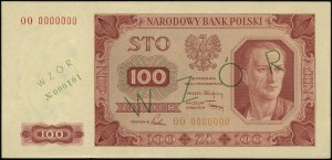 100 złotych, 1.07.1948; seria OO, numeracja 0000000, do...