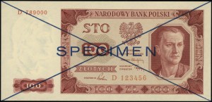 100 oro, 1.07.1948; serie D, numerazione 123456 / 789....