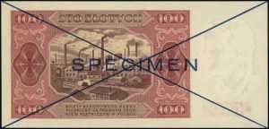 100 zloty, 1.07.1948; D series, numbering 123456 / 789....