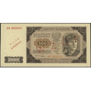 500 zloty, 1.07.1948; serie OO, numerazione 0000000, al...