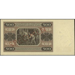 500 Zloty, 1.07.1948; OO-Serie, Nummerierung 0000000, bis...