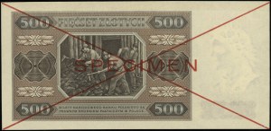 500 złotych, 1.07.1948; seria A 789000 / A 123465, czer...